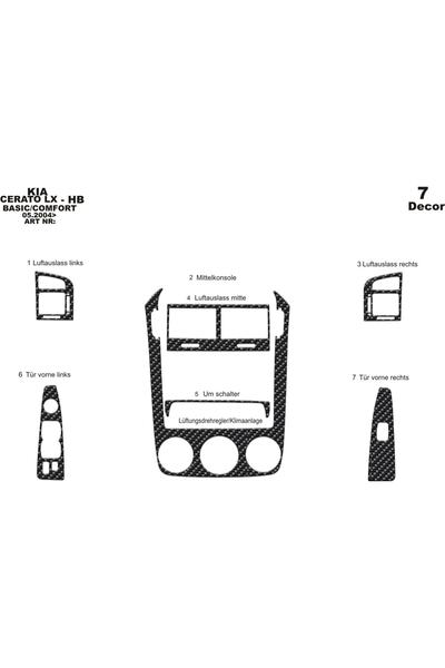 meriç cockpit design ميريتش ®   كيا سيراتو Lx Hb تنجيد أمامي أسود لامع 7 قطع ...