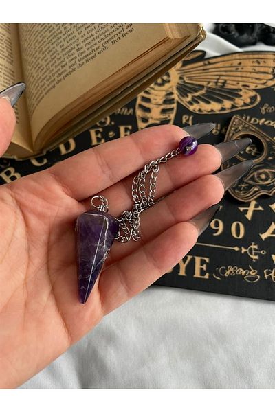 REGIN COLLECTIVE Amethyst Natural Stone Pandula - Pendulum