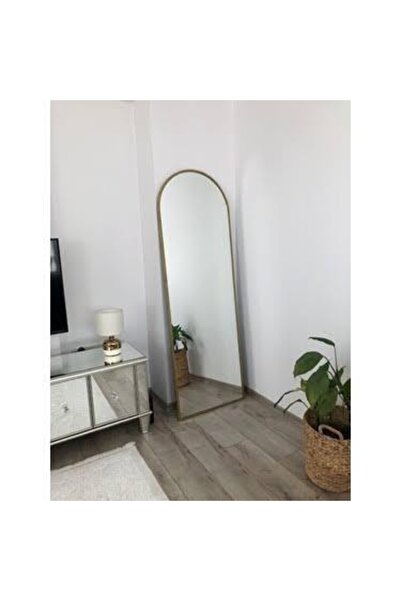 gök Gold Metal Çerçeveli Duvar Boy Aynası