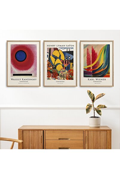 HOMEPACK 3 Piece Framed Painting Wassıly Kandınsky, Henry Lyman Sayen, Karl W...