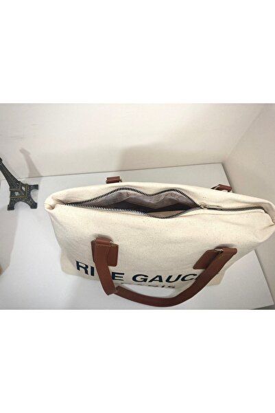 Doğal Bez Çanta Kanvas Bigger Bej Shopper Çanta Paris