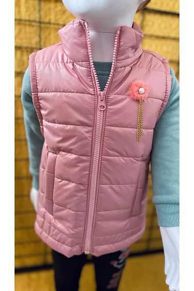 DG AURA Thick Inflatable Vest Pocket Detailed Zippered Embroidered