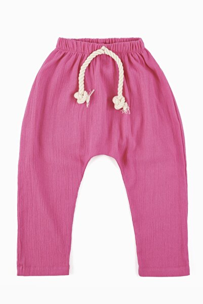 Unisex Şile Bezi Kolay Kuruyan Pembe Doğal Kumaş Pantolon