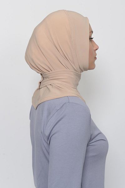 Altobeh Σετ μπεζ Hijab και έτοιμο κασκόλ