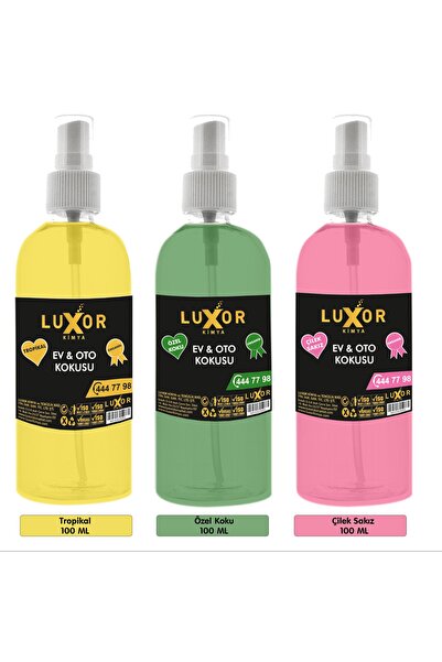 Luxor Kimya 100 Ml 3 Lü Set Tropikal Özel Koku Çilek Sakız