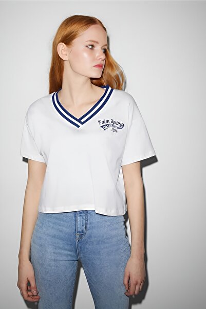 Zesku Κολεγιακό μπλουζάκι V Neck