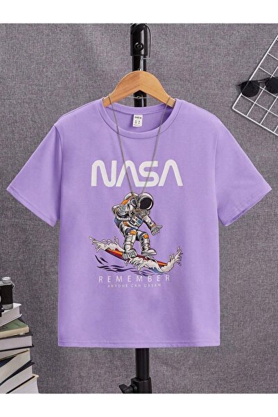Machetta Kids Remember NASA Atoronaut Bedrucktes Oversize-T-Shirt für Kinder ...