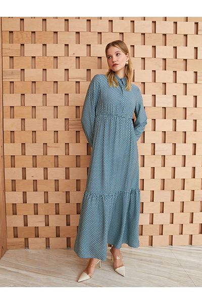 LC Waikiki Rochie cămașă de damă cu mânecă lungă cu model modest Lcw