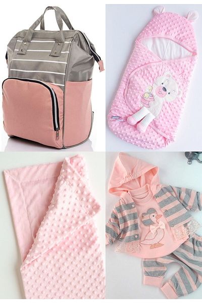 sahra bebek 4-Piece Birth Set (baby Care Backpack, hospital Exit, 100% Cotton Swaddle and Chickpea Blanket Set)