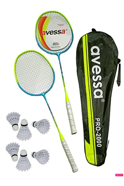 AVESSA Pro-2000 Çantalı Profesyonel Badminton Raketi Seti + 6 Adet Badminton ...