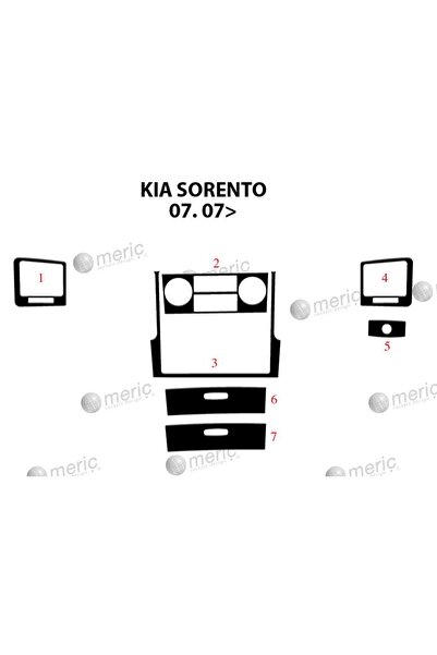 meriç cockpit design ميريتش ®   كيا سورينتو تنجيد صندوق اليد الأمامي أسود لام...