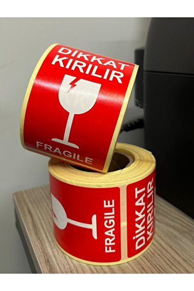 Selim Etiket Dikkat Kırılır Etiketi 50x85 Mm 250 Adet Rulo