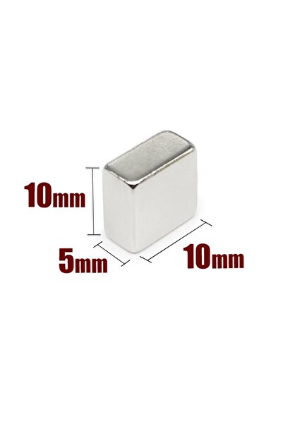 Hdg 2 Adet Neodyum Mıknatıs, Çap 10x10x5 Mm Kare Magnet Süper Güçlü Magnet