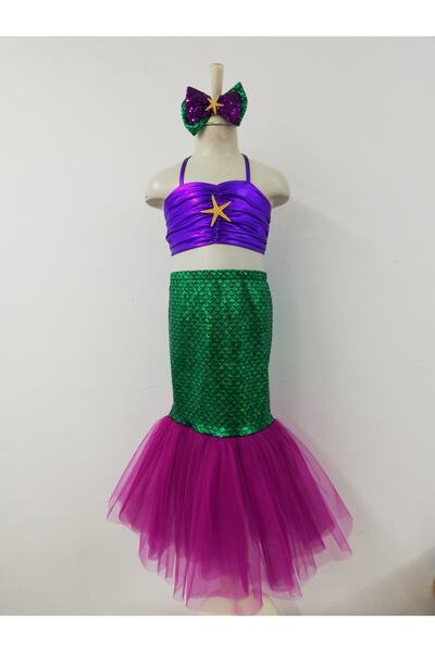 Gala Kostüm Γοργόνα Παιδικό Πάρτυ Στολή Μωβ