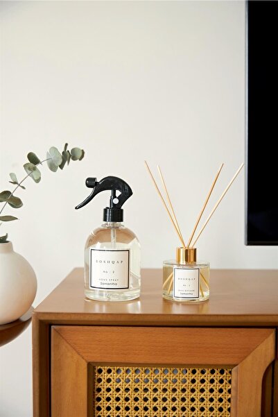 BOSHQAP No:2 Samantha 100 Ml Çubuklu Ve 500 Ml Sprey Oda Kokusu 2'li Set