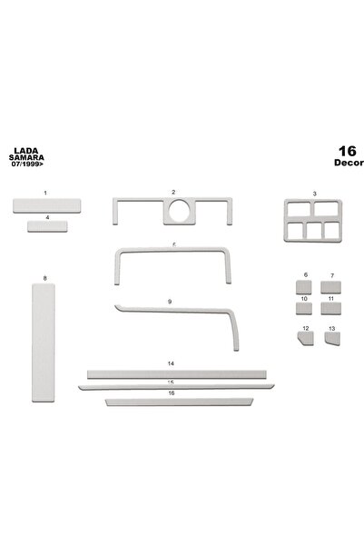 meriç cockpit design ميريتش ®   لادا سمارة توربيدو امامي مطلي الومنيوم 16 قطع...