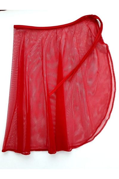 LULLY KİDS Girls' Red Ballet Rhythmic Artistic Gymnastics Chiffon Tulle Long Skirt