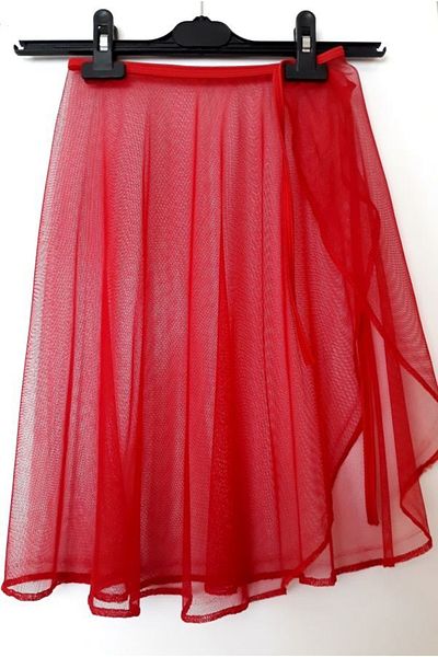 LULLY KİDS Girls' Red Ballet Rhythmic Artistic Gymnastics Chiffon Tulle Long Skirt