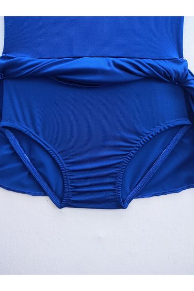 LULLY KİDS Girl's Saks Blue Rope Strap Skirt Swimsuit