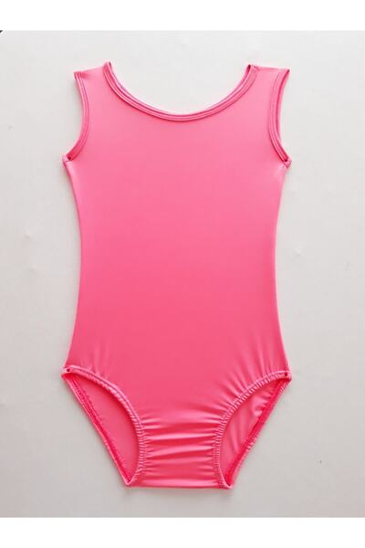 LULLY KİDS Μαγιό γυμναστικής μπαλέτου Lully Kids για κορίτσια σε νέον ροζ χρώμα με λαιμόκοψη βάρκας
