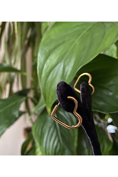 Gilai İstanbul Çelik Pndora Model Asimetrik Kalpler Kararmaz Küpe