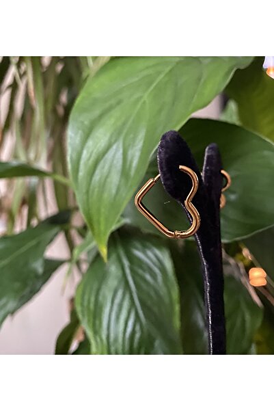 Gilai İstanbul Çelik Pndora Model Asimetrik Kalpler Kararmaz Küpe