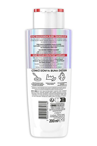 ELSEVE Bond Repair Tüm Yıpranmalar Için Saç Bağlarını Güçlendirici Şampuan 200ml