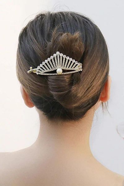 BAHELS Cataramă banană metal perlat cristal auriu
