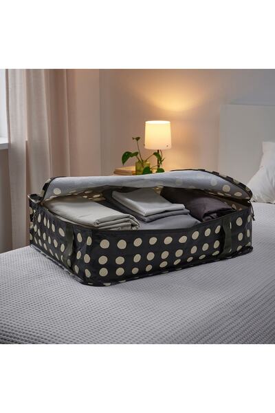 TEK BİZDE Fermuarlı Saklama Kutusu 69x51x19 Cm Yatak Altı Çarşaf Nevresim Giy...