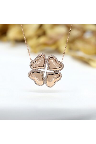 Takı Boom Isimli Aile Kolyesi 4 Lü Kalp Gümüş Kolye