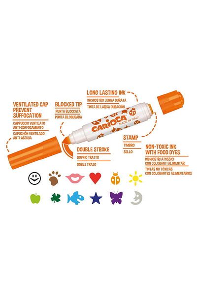ileritoys Carioca Stamperello (Stamped) Felt Paint Pen Set of 6