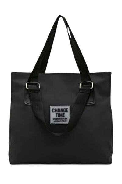 Genel Markalar Kadın Siyah Change Time Su Geçirmez Saten El Ve Omuz Askılı Çanta