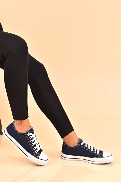 BOUIS Жіночі джинси Сині лляні шнурівки Повсякденні Зручні Еластичні Ортопедичні Плоска підошва Тканинні черевики Кросівки