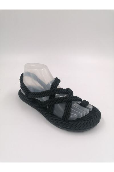 SOLMAZ Чорні плетені сандалі