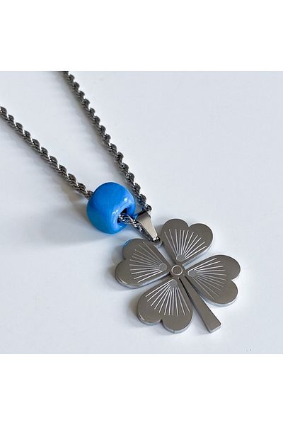 CHARMLUCKY Clover Steel Necklace