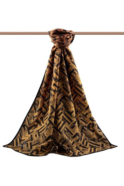 Vissona Γυναικείο σάλι πολυτελείας Medina Silk Mustard