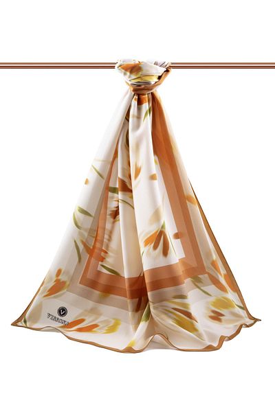 Vissona Γυναικείο σάλι Tan Luxury Medina Silk