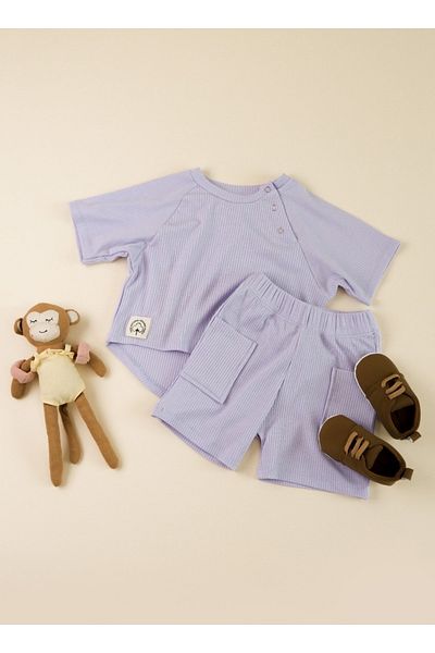 Little Ya Ya Love Organic Unisex Baby Lilac Top and Bottom Set