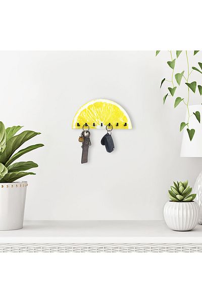 CajuArt Kitchen Hall Wall - Wooden Half Lemon Ornament, Hanger