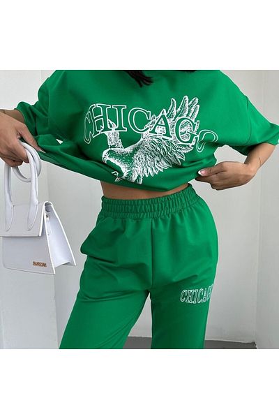 Keywest Large Size Eagle Printed Pocket Lettering Oversize Bottom Top Summer Suit