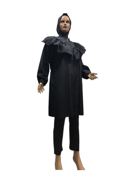 eflin Women's Clothing Black Full Covered Hijab Swimsuit Including Bonnet Plus Size Options