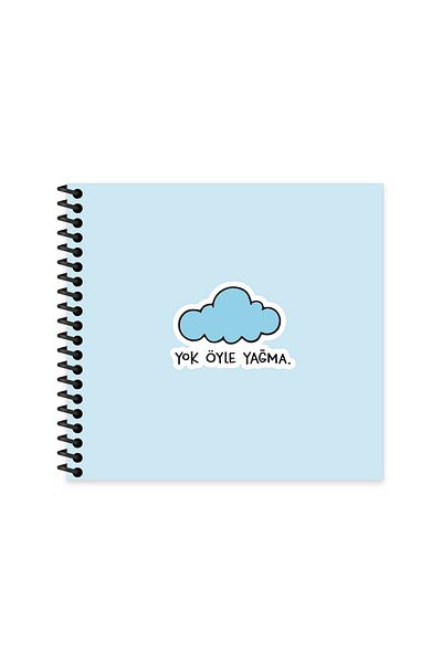 KESKİN COLOR Definitive Color Feeling Things 16*15 50 Sheets Striped Spiral Hard Cover Notebook with Stickers - No Oil