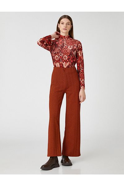 Koton Button Detailed Wide Leg Trousers