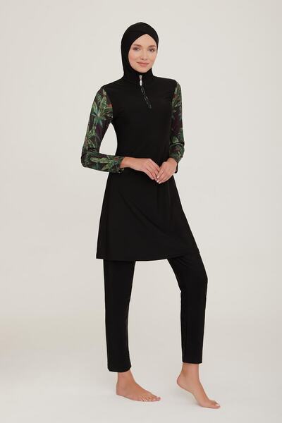 Adasea Women's Long Sleeve Harry Black Hijab Swimsuit 4c4t2n5