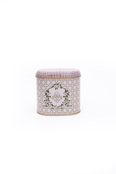 EVLE Er004-u7 Rosy Patterned Oval Metal Storage Container 11x15 Cm