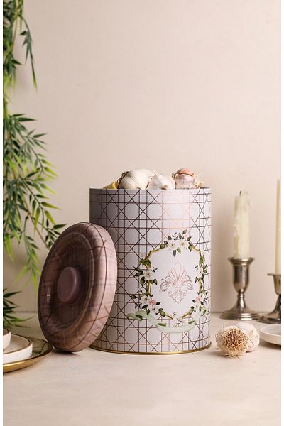 EVLE Rosy Patterned Garlic Holder, Garlic Basket, Crisper Er188-u7