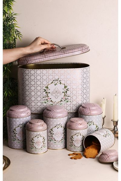 EVLE Erb01u7 - Rosy Oval Bread Box Set of 7