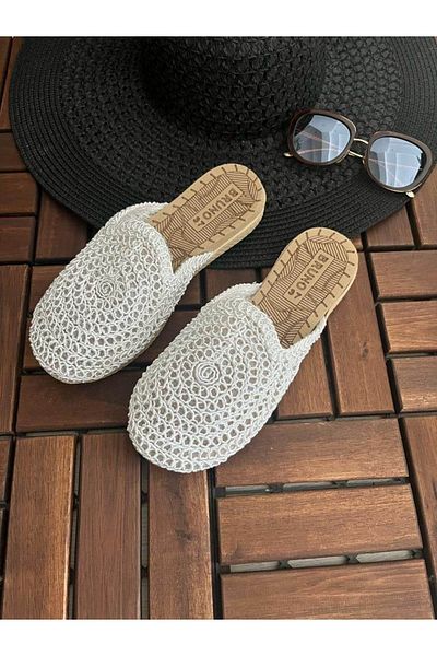 Behtah Kundura Braided Front Closed Summer Slippers Non-Slip Sole