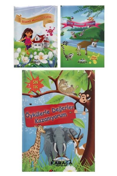 Karaca Yayınevi Ilkokul Çağı Çocuklar Için 5n1k Masal Kitapları Ciltli Sert K...