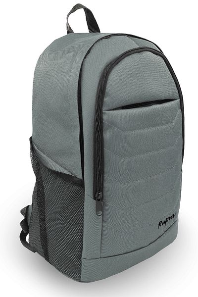 Rupva Unisex Men's Women's 3 Compartment School Backpack with Side Pockets Gray
